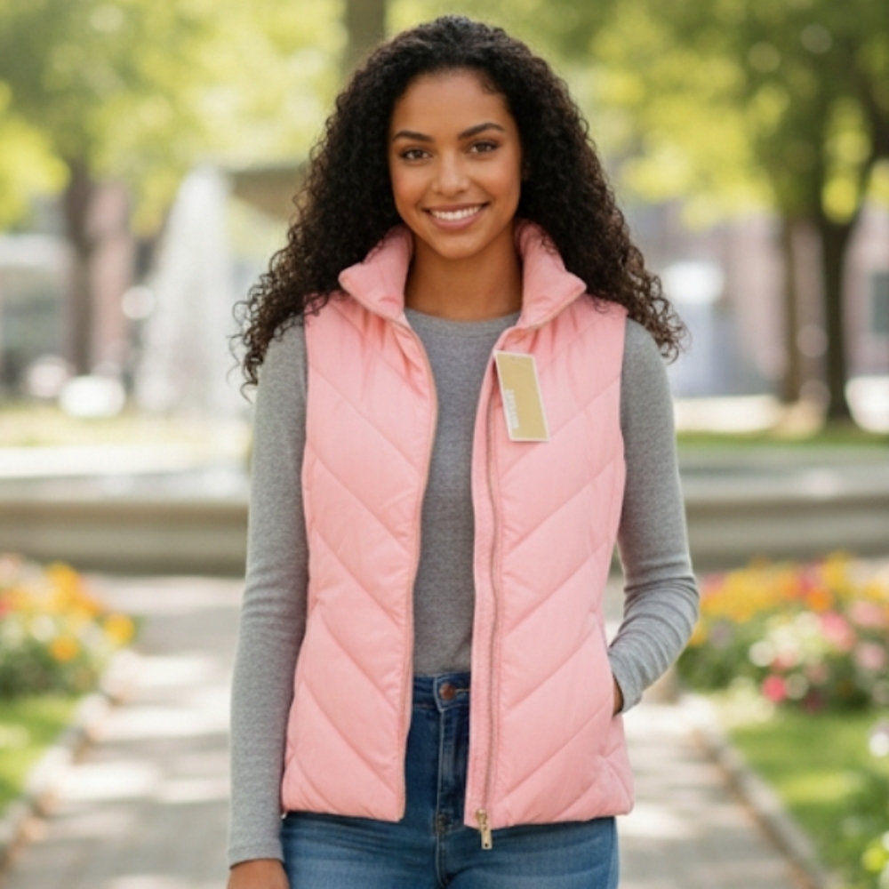 NWT Michael Kors Blush Puffer Quilted Vest Women’s MSRP $125
